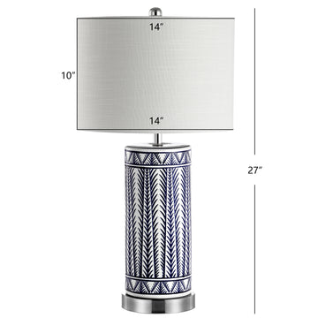 Sulka 27" Ceramic/Iron Contemporary USB Charging LED Table Lamp - JONATHAN Y